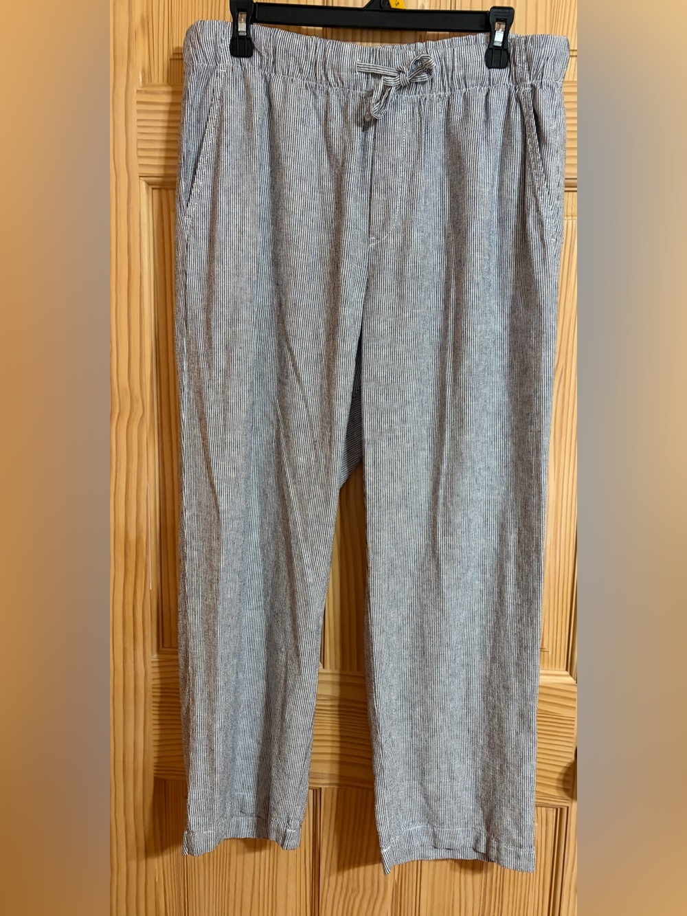 Casual Pinstripe Relaxed Drawstring Pants